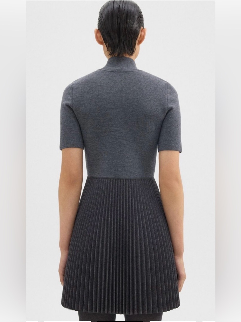 Theory Zip-Up Combo Dress in Blended Wool Flannel size medium - Picture 4 of 8